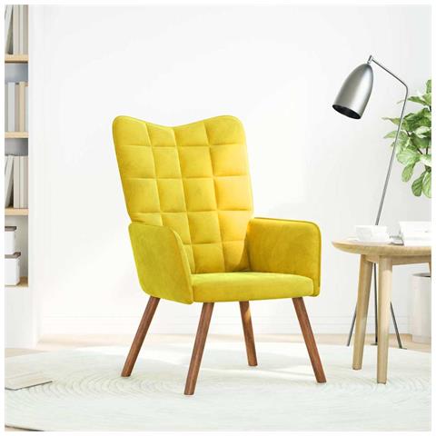 Poltrona Relax Giallo In Velluto - Foto 3