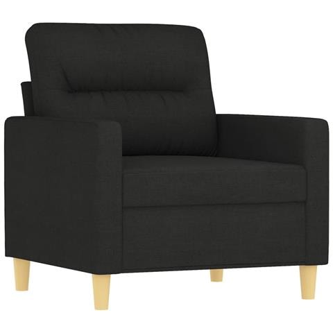 Set Divani 3 Pz Con Cuscini Nero In Tessuto - Foto 3