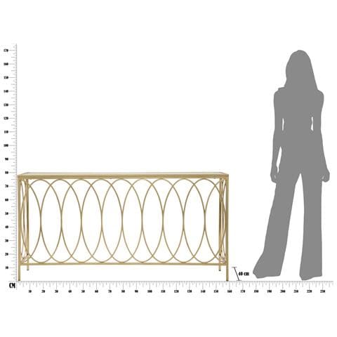 Tavolo Consolle Mf621 - Oro - Metallo - 160x40x79 Cm - Foto 8