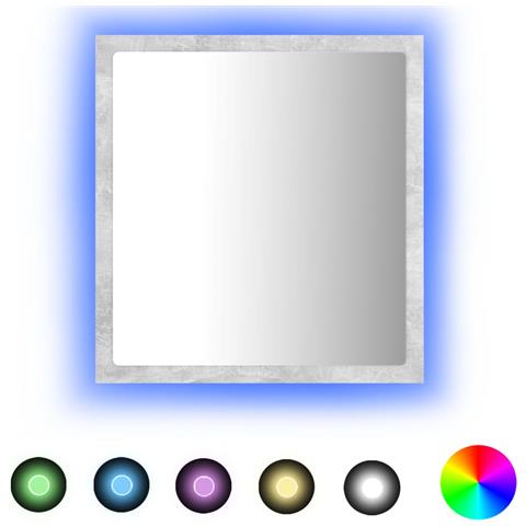 Specchio Da Bagno A Led Grigio 40x8,5x37 Cm In Acrilico - Foto 1