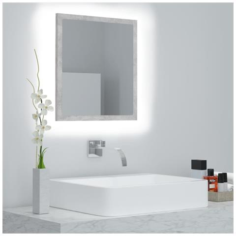Specchio Da Bagno A Led Grigio 40x8,5x37 Cm In Acrilico - Foto 8