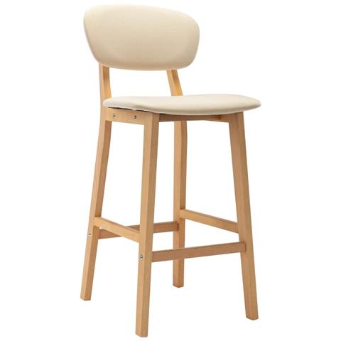 Sgabelli Da Bar 2 Pz Crema In Tessuto - Foto 1