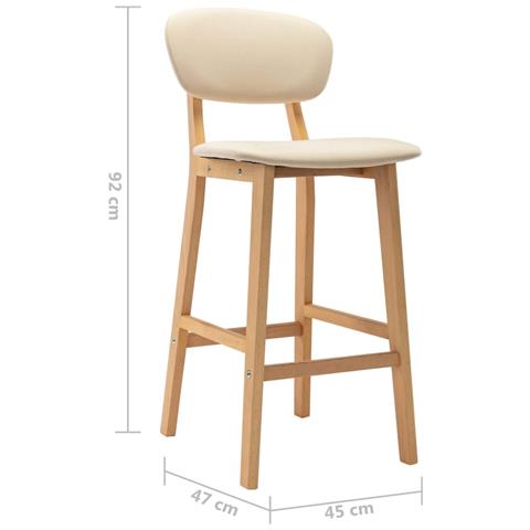 Sgabelli Da Bar 2 Pz Crema In Tessuto - Foto 8