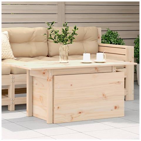 Lusso Casadino -  Tavolo Da Giardino 100x50x75 Cm In Legno Massello Di Pino - Foto 8
