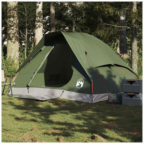 Tenda da Campeggio a Cupola 2 Persone Verde Oliva Impermeabile - Foto 1
