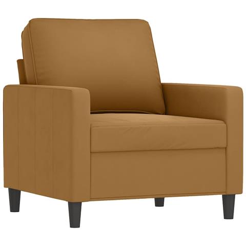 Set di Divani 4 pz con Cuscini Marrone in Velluto - Foto 2