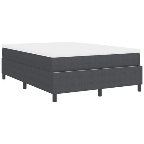 Letto Box Spring con Materasso Grigio Scuro 140x200 cm Tessuto in Velluto a Coste - Foto 9