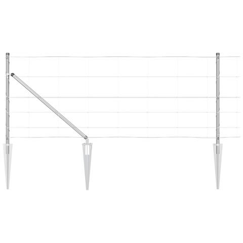 Recinto  0,8x50 m Acciaio Zincato, Pali per recinzione  con picchetto 13 pz Ø32 mm 100 cm Acciaio Zincato - Foto 1