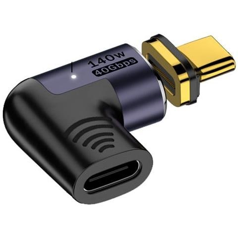 Adattatore Magnetico Laterale Da Usb-c Femmina A Usb-c Maschio Da 140 W (confezione Da 1) - Foto 1