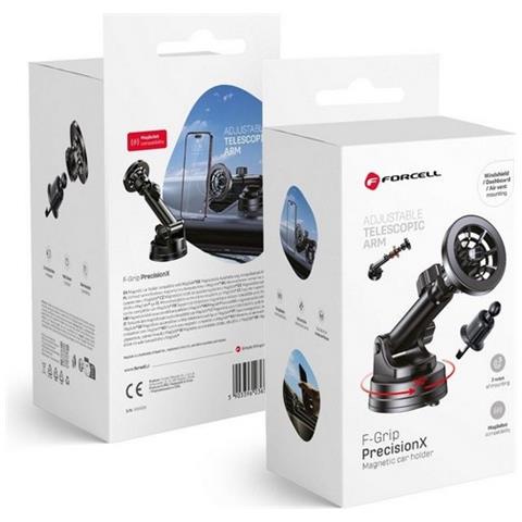 Supporto Auto Stand Ventosa Parabrezza E Clip Areazione Precisionx Black Per Smartphone - Foto 1