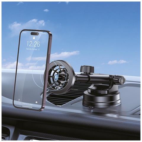 Supporto Auto Stand Ventosa Parabrezza E Clip Areazione Precisionx Black Per Smartphone - Foto 2