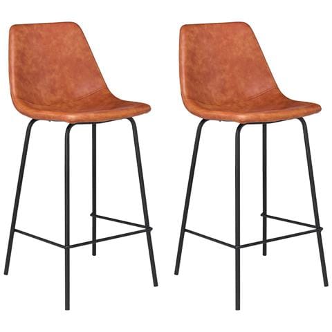 Set Di 2 Sgabelli Vintage Lucien Cognac - Altezza Di Seduta 65cm - Foto 1