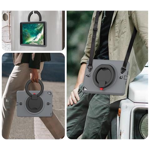 Custodia Per Ipad 9/8/7 10.2"" Con Supporto E Tracolla Grigia - Foto 2