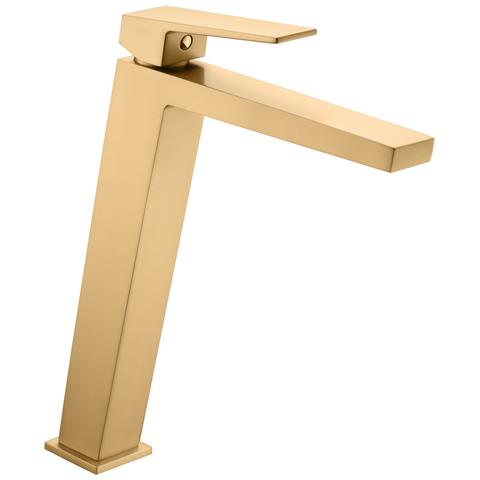 Imex Miscelatore Lavabo Monocomando Alto In Ottone Con Finitura Pvd Oro Spazzolato Cartuccia Ceramica Ø26 Mm Flessibili Ø38 Design Per Lavabi Da Appoggio Modello Bdar025-3oc - Foto 2