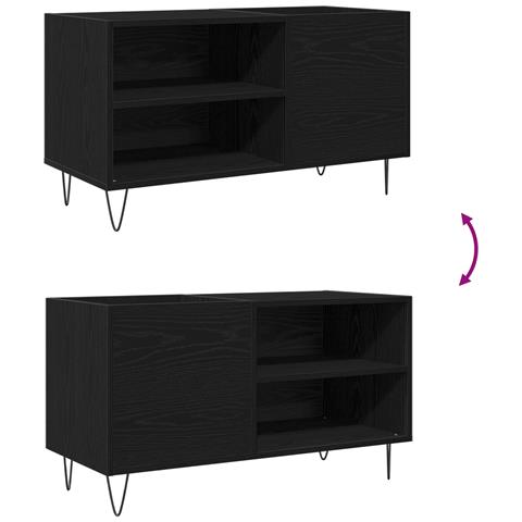 Cabinet per dischi  Nero Rovere 84,5x38x48 cm Legno ingegnerizzato - Foto 9