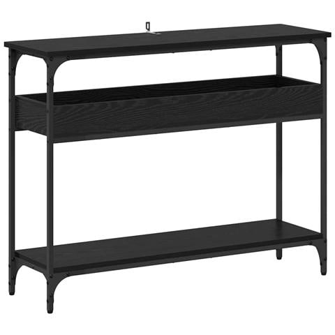 Tavolo consolle Rovere nero 100 x 29 x 75 cm Legno multistrato - Foto 1