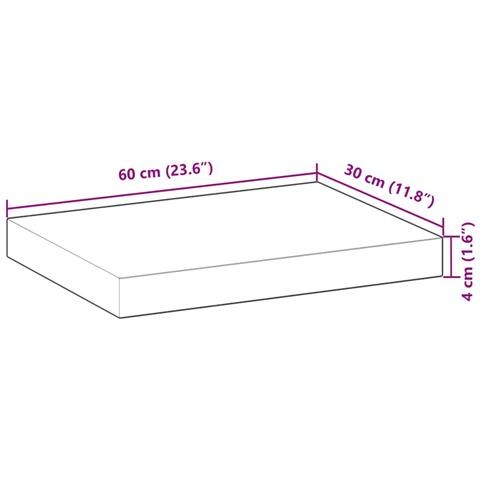 Piano per Tavolo 50x30x4cm Rettangolare Legno Massello Acacia - Foto 8