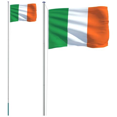 Asta e Bandiera Irlanda 6,23 m Alluminio - Foto 1