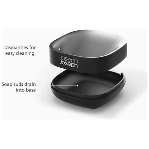 Portasapone Compatto Slim Finitura Opaca Nera Design Efficiente Per Saponetta Base Antiscivolo Facile Da Pulire Ideale Per Bagno - Foto 6