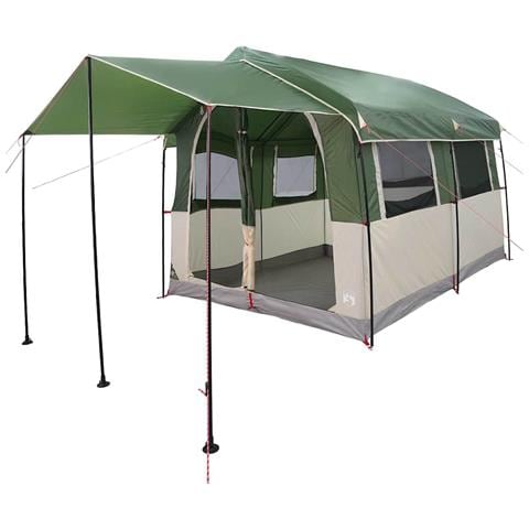 Tenda Familiare con tetto Verde e Bianco 324 x 255 x 230 cm - Foto 1