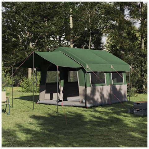 Tenda Familiare con tetto Verde e Bianco 324 x 255 x 230 cm - Foto 2