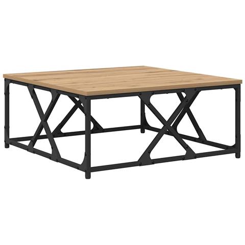 Tavolino da salotto Rovere artigianale 70 x 70 x 30 cm - Foto 1