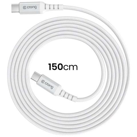 Cavo Usb-c A Usb-c 60w Power Delivery 3a 150cm Modello Armor Link, Bianco - Foto 2