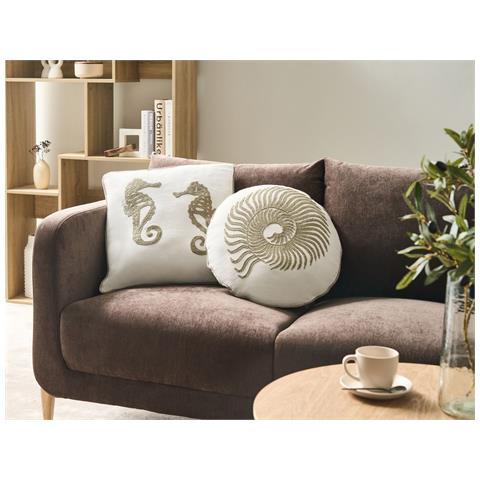 Set Di 2 Cuscini Sindora Cotone 45 X 45 Cm Bianco Trama Animale - Foto 1