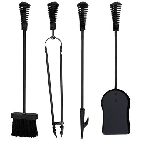 Set Attrezzi Per Camino In Metallo Nero 5pz 19x19x65h Cm - Foto 6