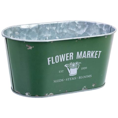 Cestino In Metallo Verde 19,5x11,5x9 B16,5x8,5 - Foto 1