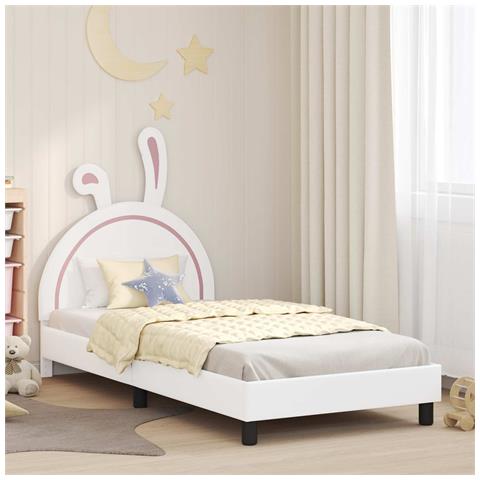 Struttura letto bambini con testata Bianco 90 x 200 cm PU - Foto 2