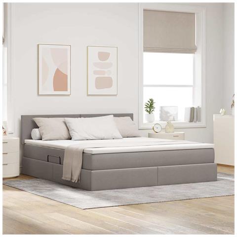 Letto con contenitore e LED con led Talpa 160 x 200 cm Tessuto - Foto 2