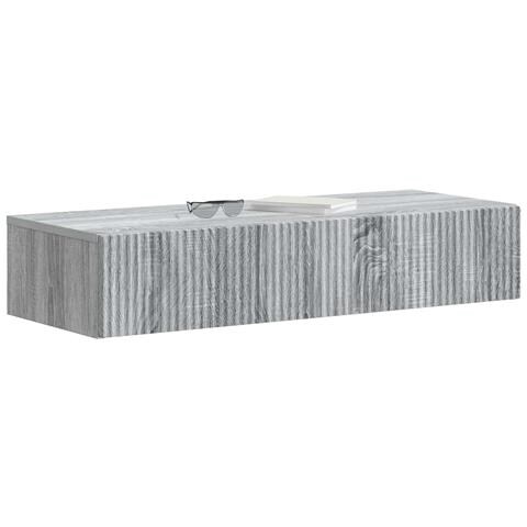 Tavolino da Parete Laterale Grigio Sonoma 87,5 x 34,5 x 17 cm - Foto 2
