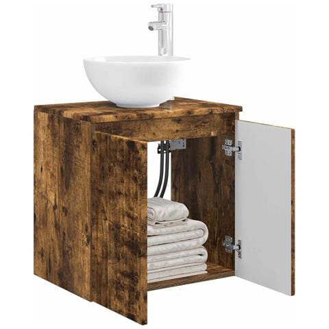 Mobile Lavabo da Parete Rovere Fumo 49,5 x 35 x 63 cm - Foto 2