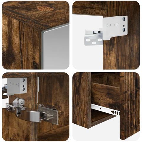 Set di Armadi da Bagno 5 pcs Rovere Fumo 50 x 14,5 x 70 cm - Foto 9