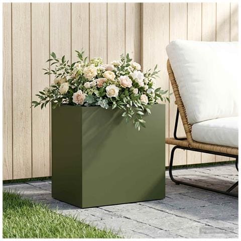 Vaso da giardino Verde Oliva 50 x 30 x 50 cm - Foto 2
