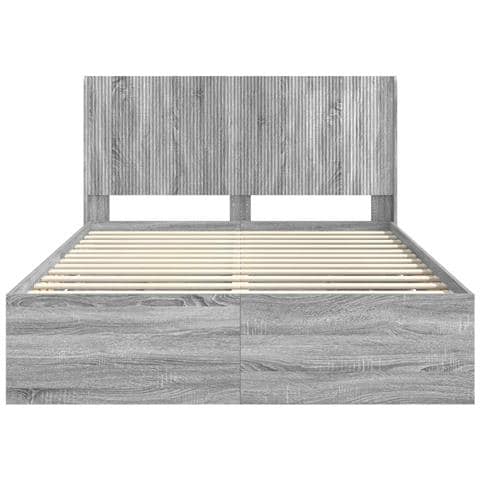 Struttura del letto con stoccaggio e testata Grigio Sonoma - Foto 10