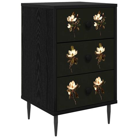 Armadio da Notte BREMEN Rovere Nero 36 x 33 x 61 cm - Foto 1