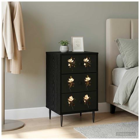 Armadio da Notte BREMEN Rovere Nero 36 x 33 x 61 cm - Foto 2