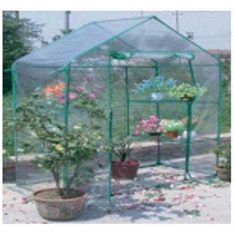 Serra da giardino per piante e fiori struttura 4 ripiani Pvc 140x72x195 cm - Foto 4