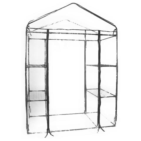 Serra da giardino per piante e fiori struttura 4 ripiani Pvc 140x72x195 cm - Foto 1