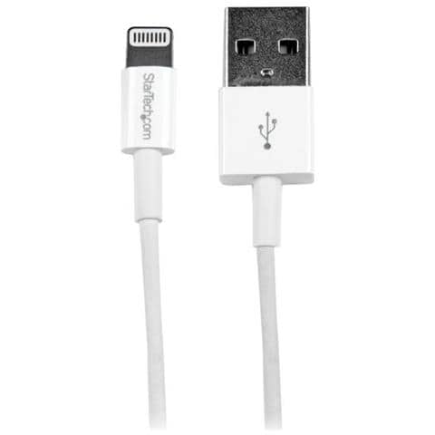 Cavo Connettore Lightning 8-pin Apple a USB di tipo Slim per iPhone / iPod / iPad da 1m - Bianco - Foto 1