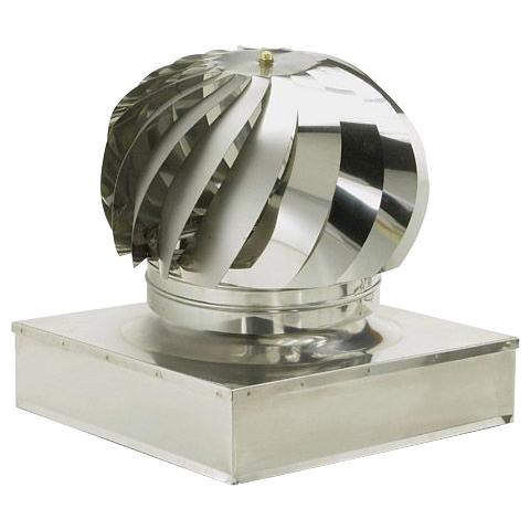 Fumaiolo ventolino quadro 52x52 cm sfera in acciaio inox con cuscinetti - Foto 1