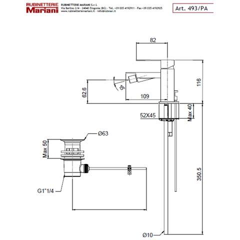 Mariani MONOCOMANDO LAVABO LINEA MARTE Cromo