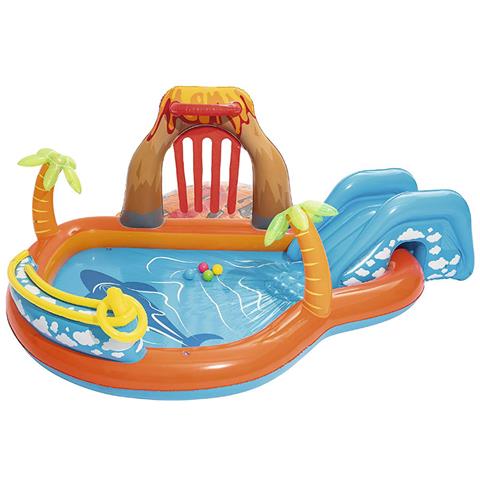 Play Center Vulcano Con Fondo Gonfiabile-scivolo-spruzzo-gioco Con Anello E Palline, , 265 X 265 X 104 Cm, 53069, Un Singolo Pezzo - Foto 5