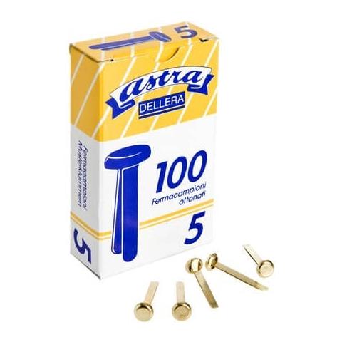 Scatola 100 Fermacampioni N. 5 25mm Ottonati Astra - Foto 2