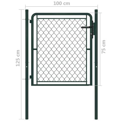Cancello Da Giardino In Acciaio 100x75 Cm Verde - Foto 2