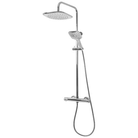 Colonna Doccia Attrezzata Slot Mix Quadra Ottone Cromato 2 Funzioni - Foto 4