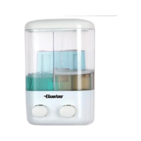 Dispenser Di Sapone Liquido A Parete Due Vani Lt 0,48 X 2 H 220 Mm - Foto 2