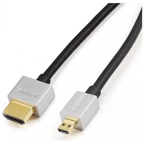Cavo HDMI Full HD ad Alta Velocità con Ethernet 2m Ultra Slim Micro - Nero - Foto 1